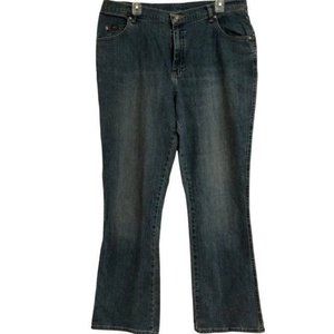 Lee Women's Plus Size 18 Long Relaxed Cotton Blend Stretch Denim Bootcut Jeans